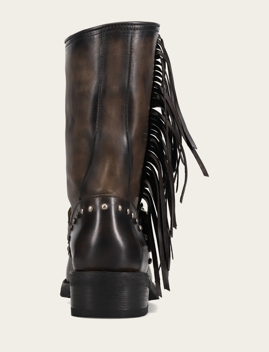 Frye Women's Black Viv Fringe Engineer Boot Black