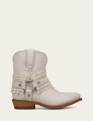 Frye Women's Ivory Billy Harness Ruffle Boots Ivory