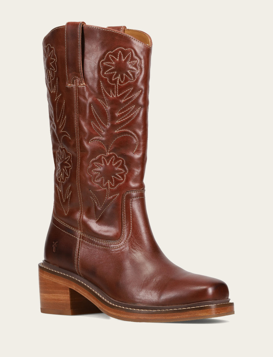Frye Auburn Kate Deco Stitch Boot Auburn