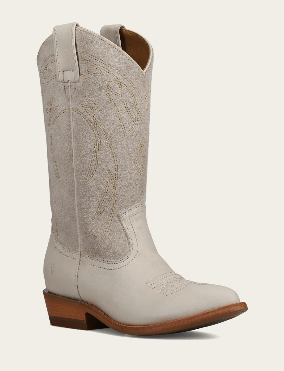 Frye Ivory Billy Pull On Deco Stitch Boot Ivory