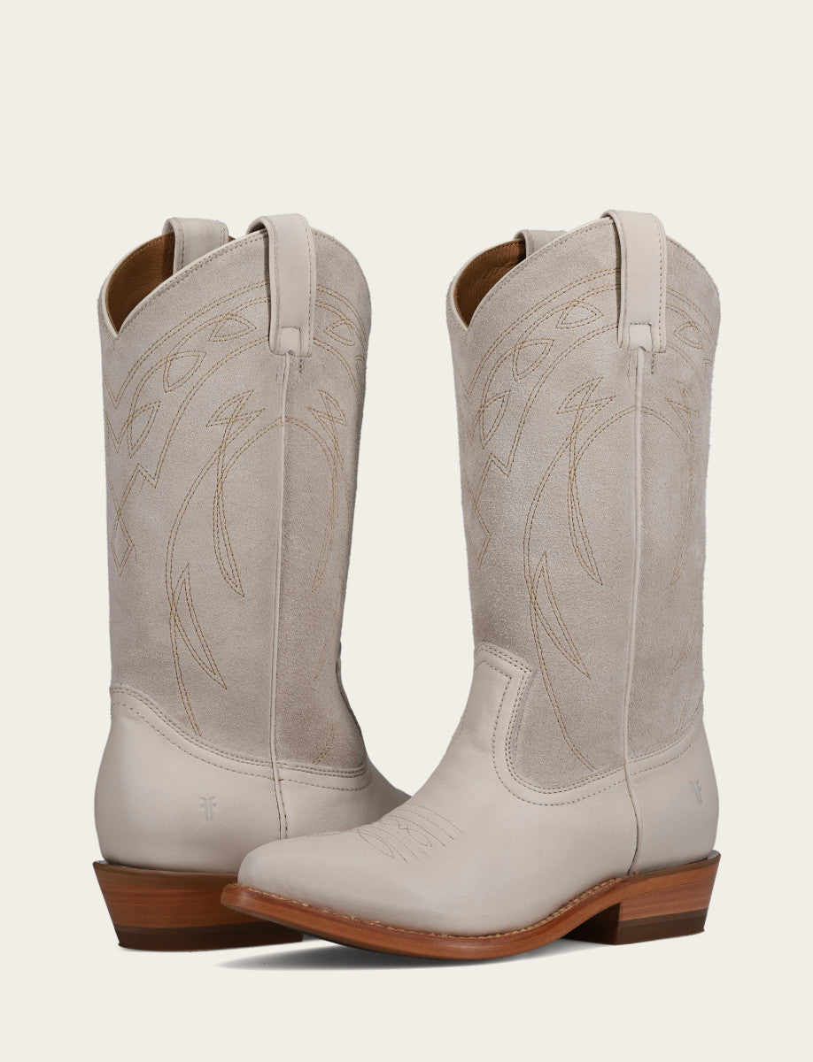 Frye Ivory Billy Pull On Deco Stitch Boot Ivory