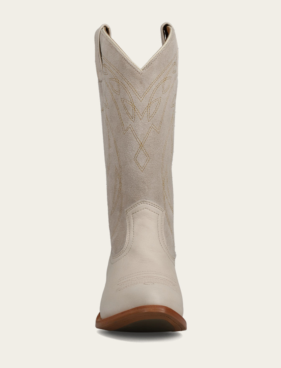 Frye Ivory Billy Pull On Deco Stitch Boot Ivory