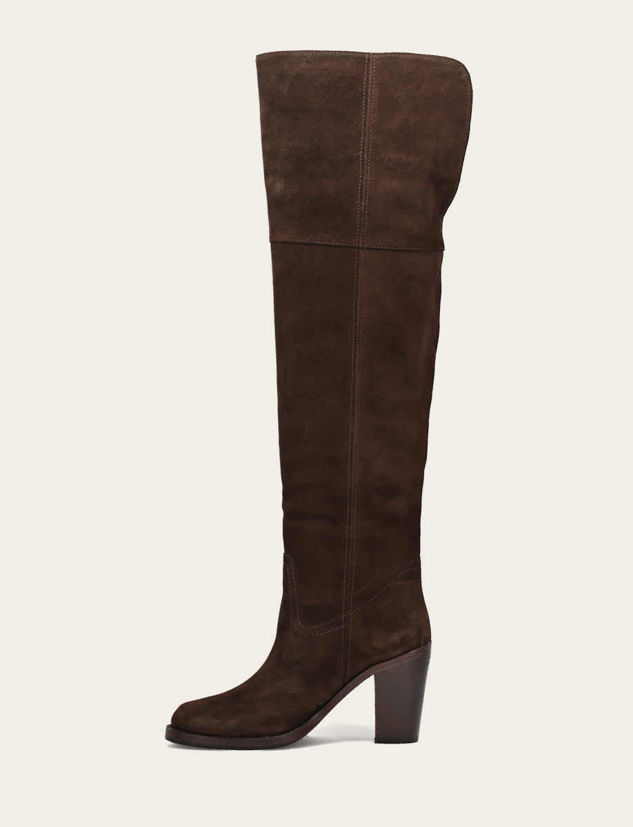 Frye Women's Dark Brown Corinne Over The Knee Boot Dark Brown