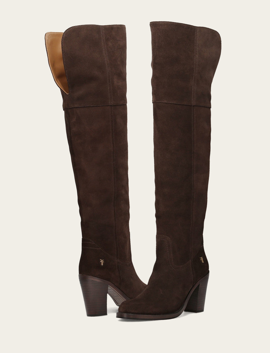 Frye Women's Dark Brown Corinne Over The Knee Boot Dark Brown