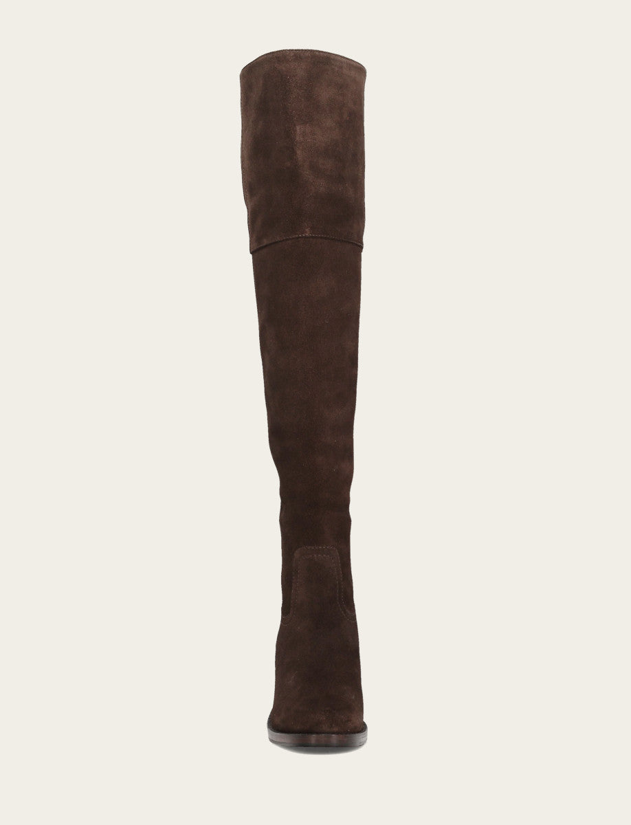 Frye Women's Dark Brown Corinne Over The Knee Boot Dark Brown