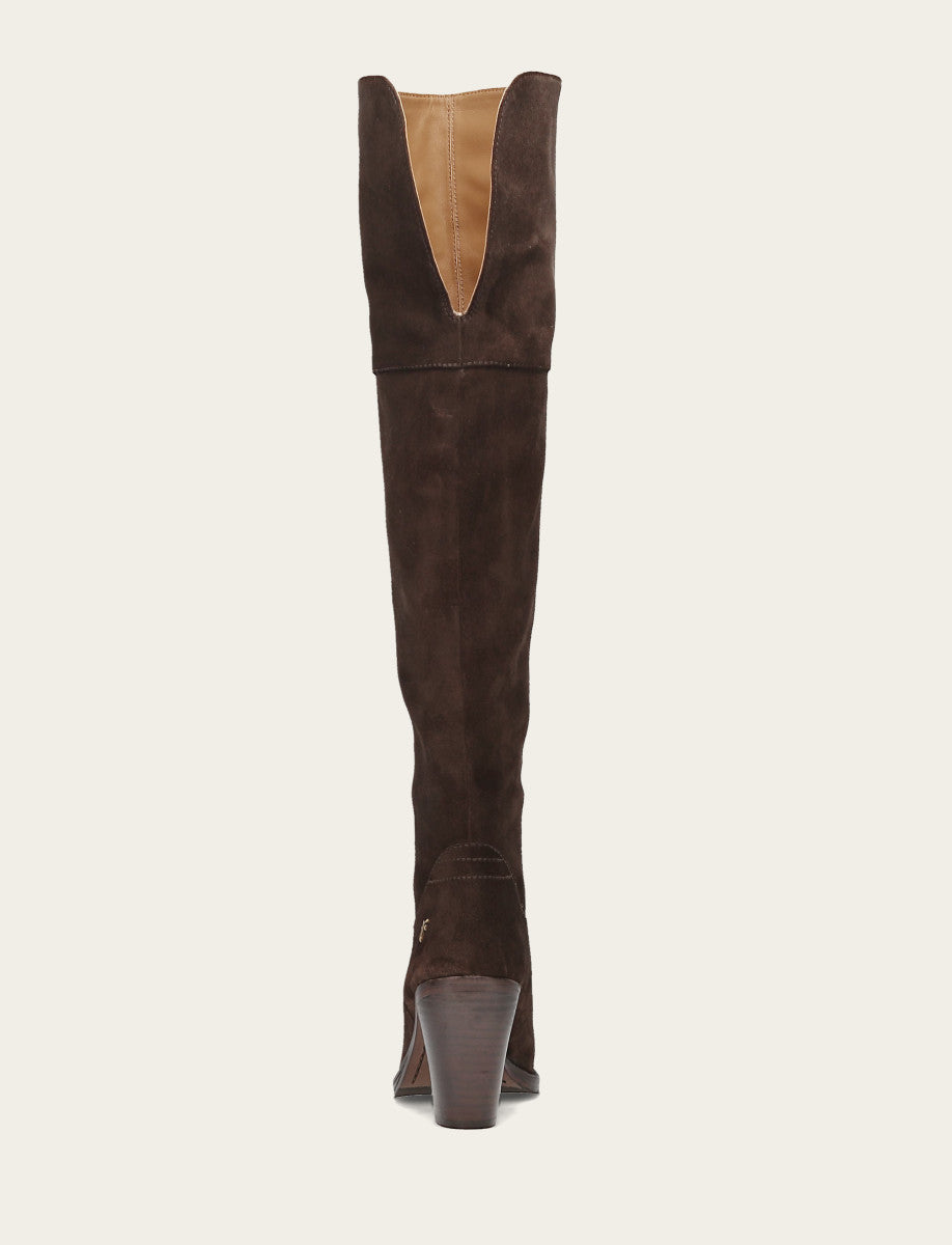 Frye Women's Dark Brown Corinne Over The Knee Boot Dark Brown