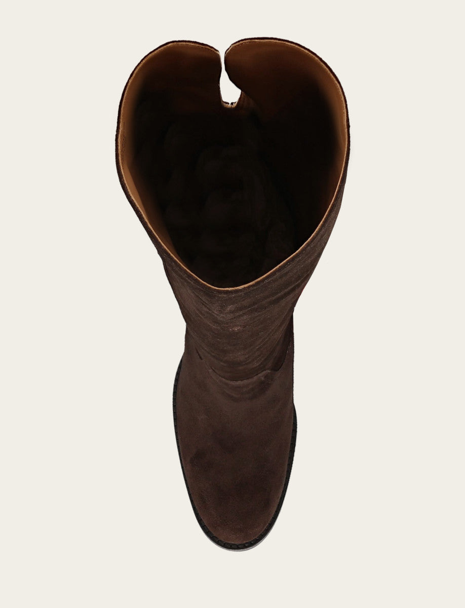 Frye Women's Dark Brown Corinne Over The Knee Boot Dark Brown