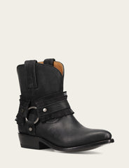 Frye Women's Black Billy Harness Ruffle Boots Black