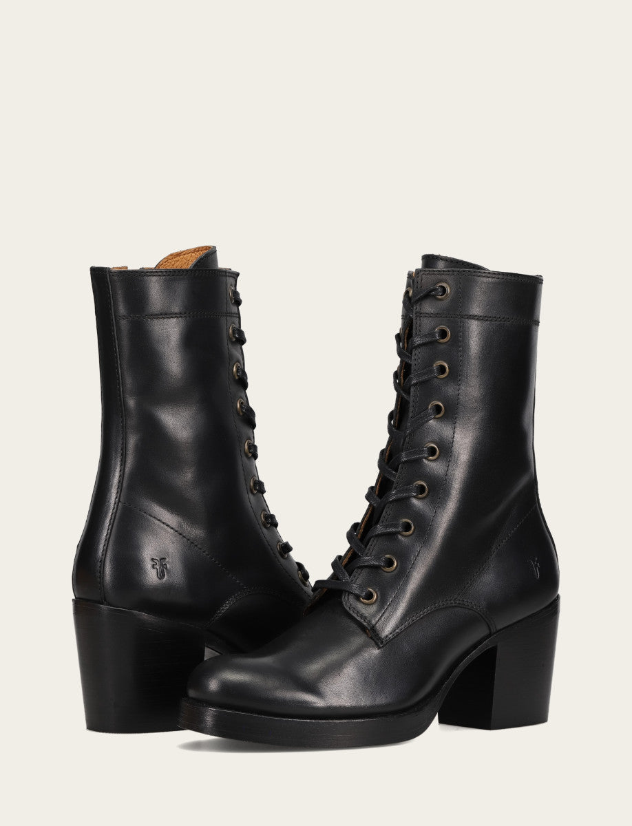 Frye Women's Black Jean Lace Up Boot Black