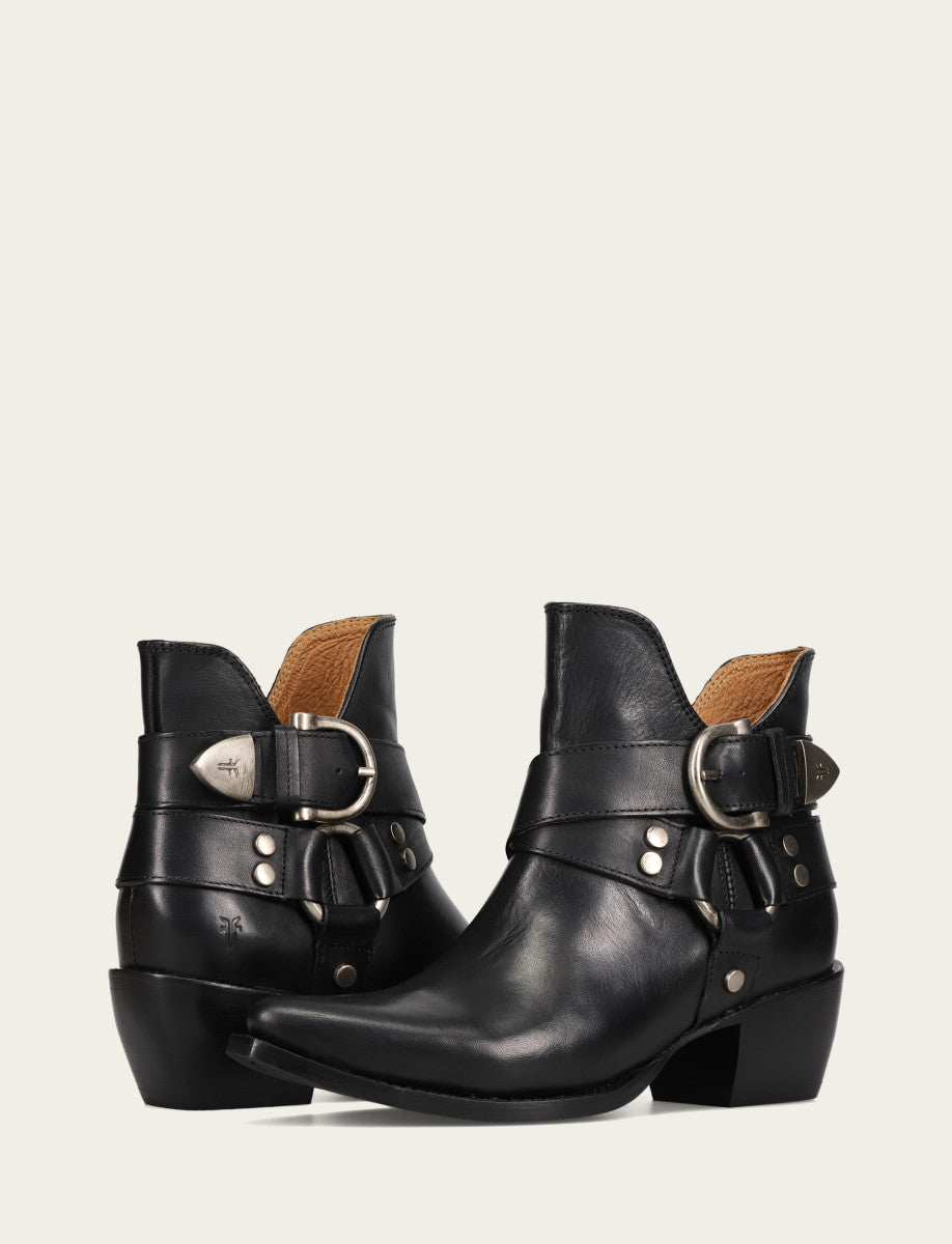 Frye Women’s Black Sacha Multi-Strap Ankle Booties Black