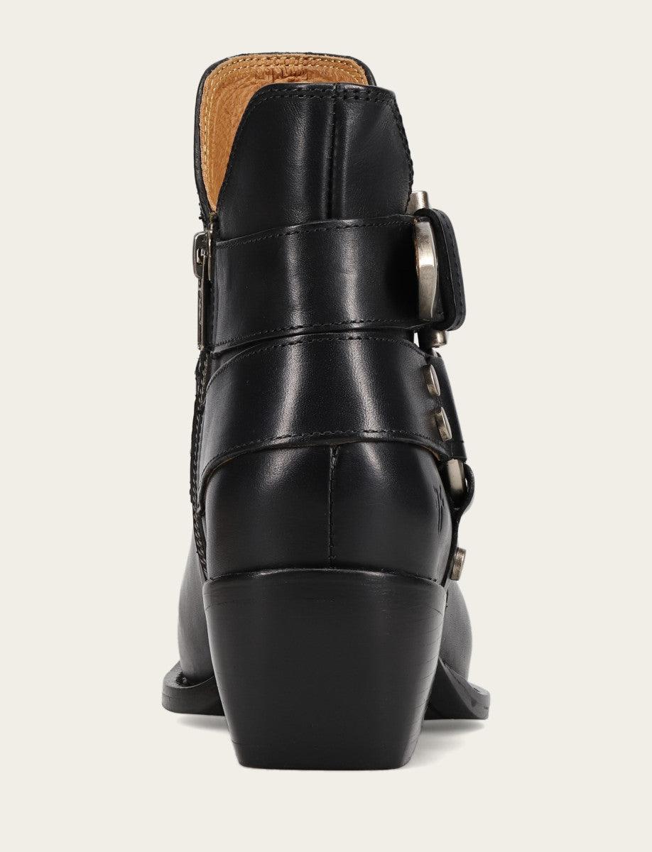 Frye Women’s Black Sacha Multi-Strap Ankle Booties Black
