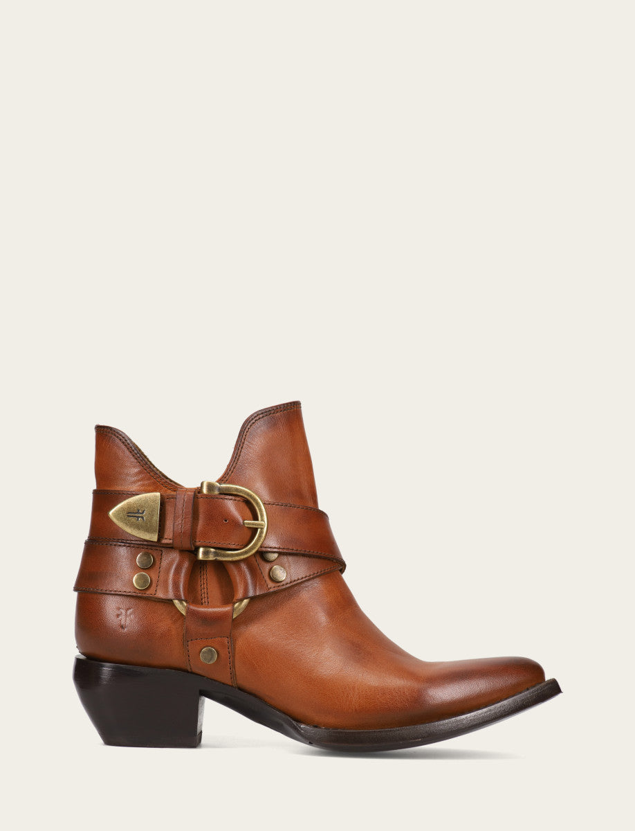 Frye Women's Caramel Sacha Multi Strap Booties Caramel