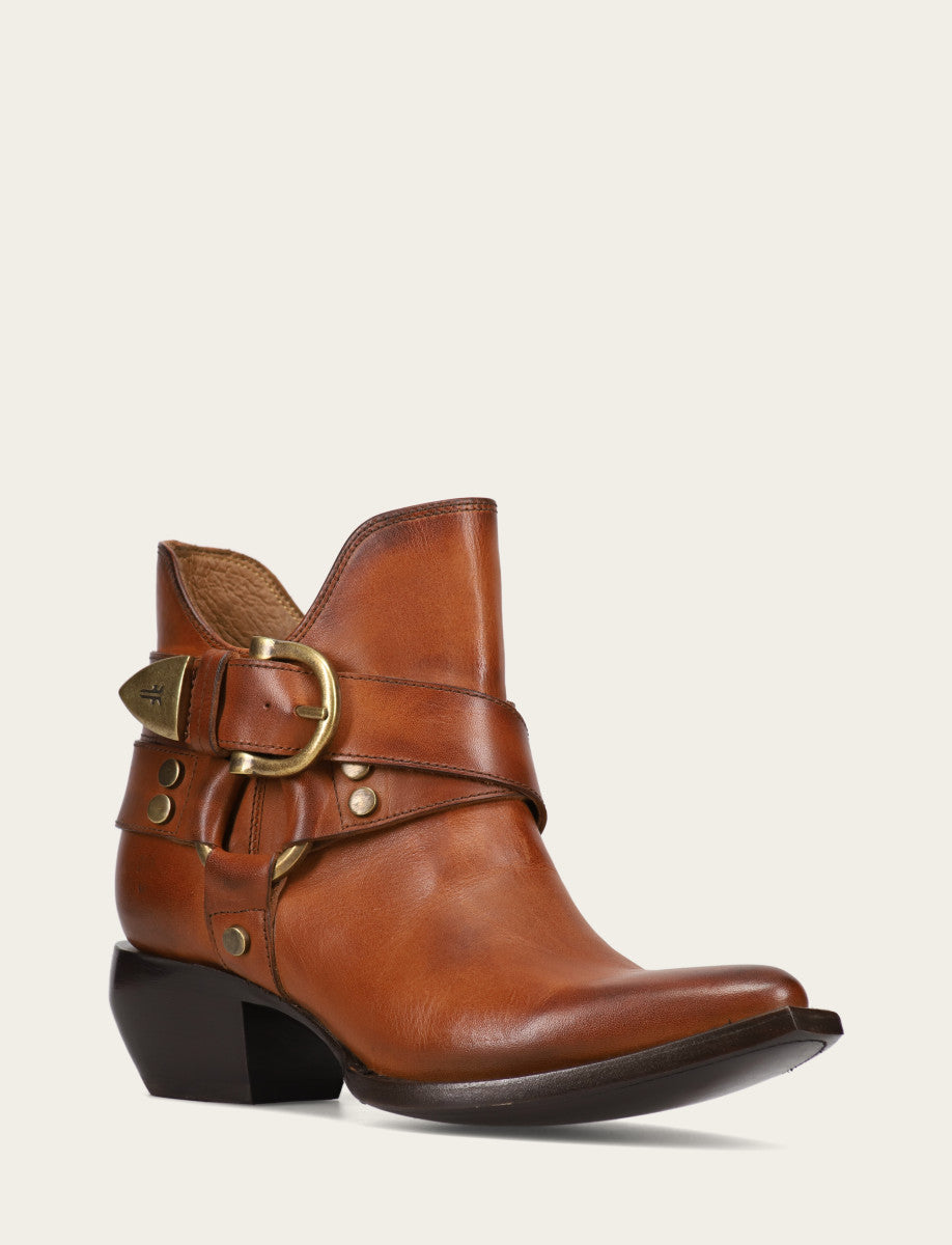 Frye Women's Caramel Sacha Multi Strap Booties Caramel
