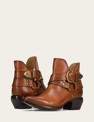 Frye Women's Caramel Sacha Multi Strap Booties Caramel