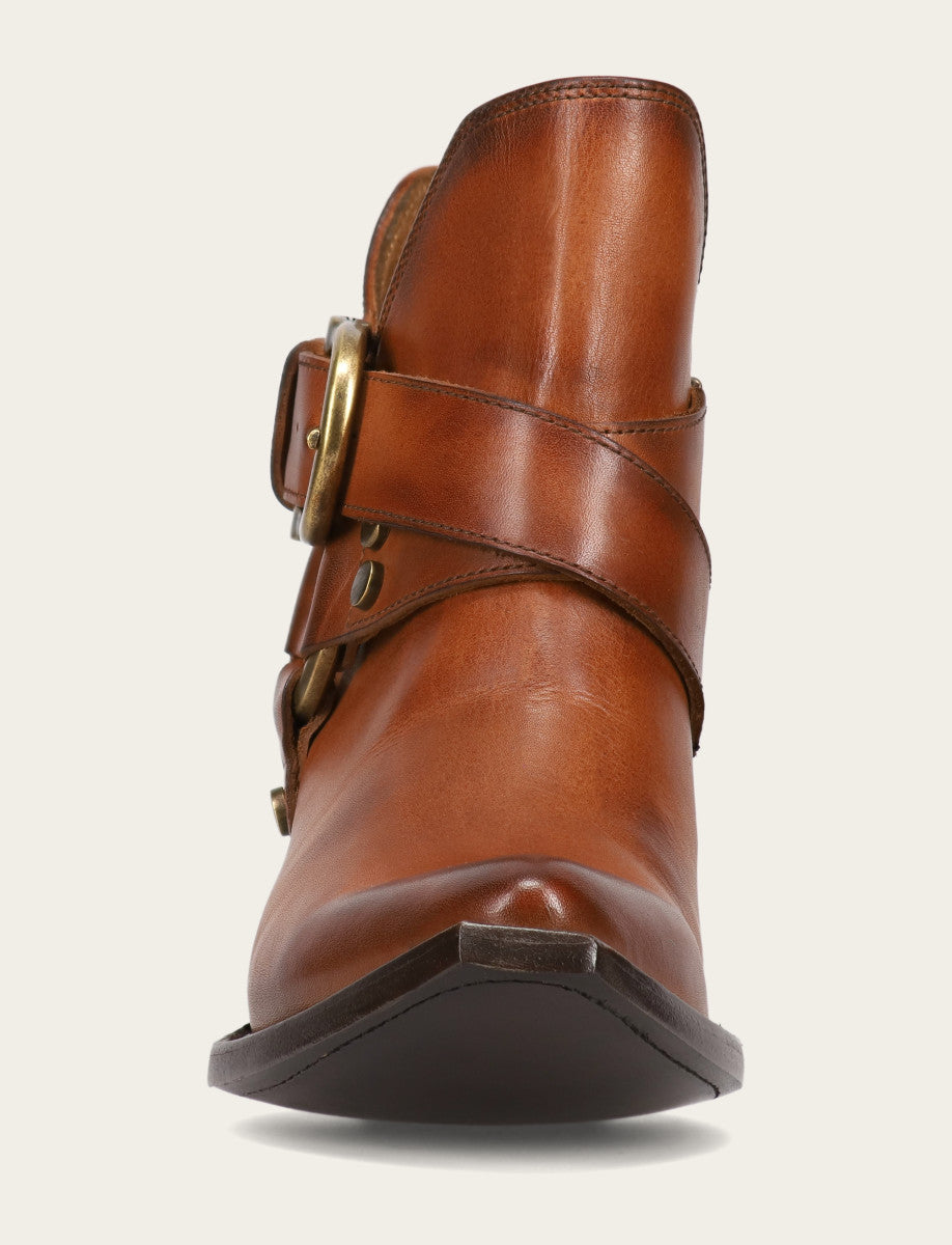 Frye Women's Caramel Sacha Multi Strap Booties Caramel