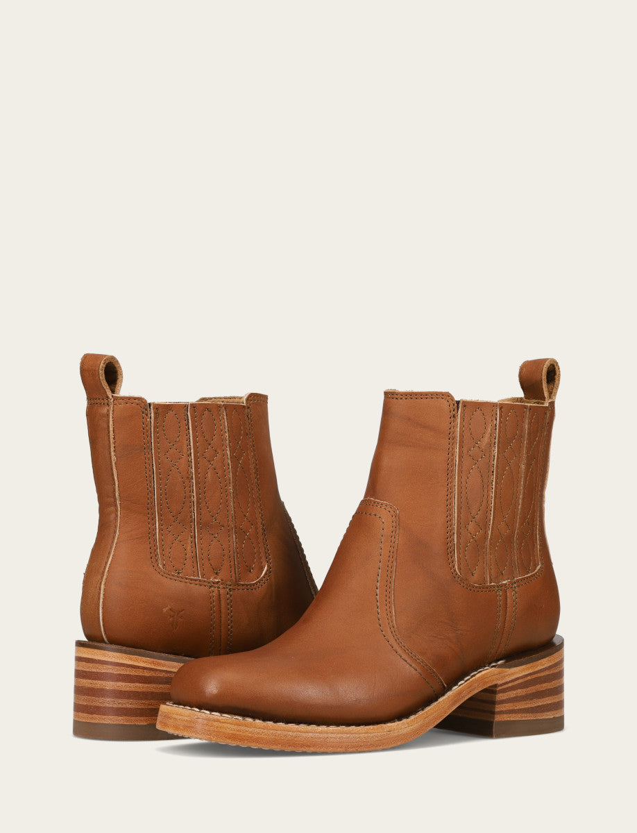 Frye Women's Saddle Campus Chelsea Booties Saddle
