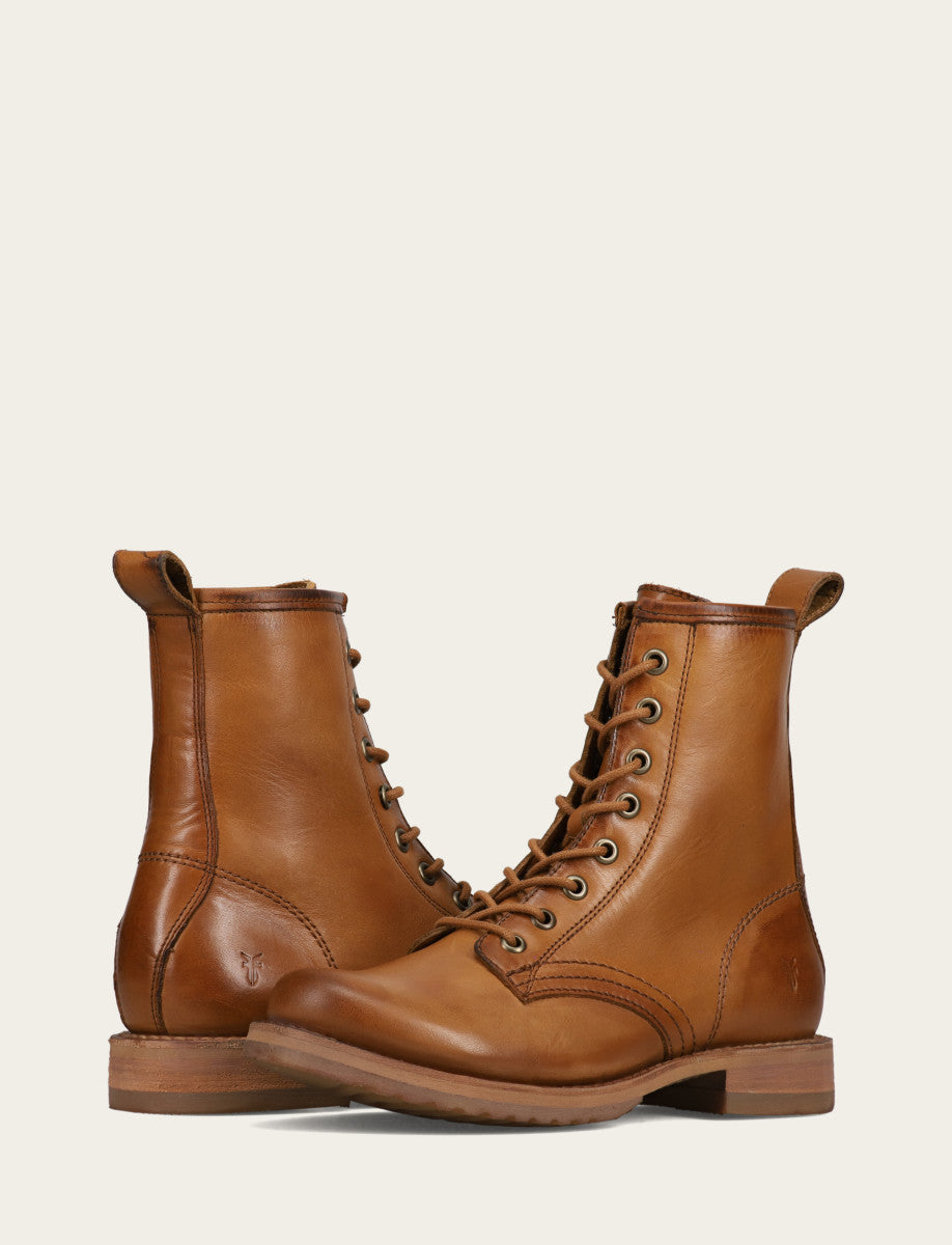 Frye Women's Caramel Veronica Flex Combat Booties Caramel