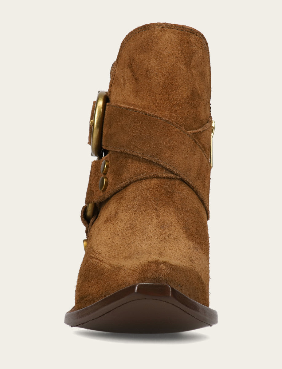Frye Women's Bark Sacha Multi Strap Booties Bark