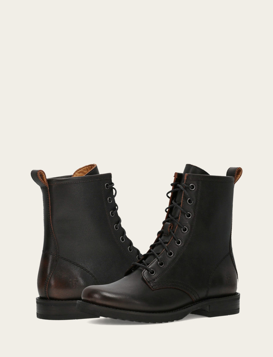 Frye Antique Brown Veronica Flex Combat Boot Antique Brown