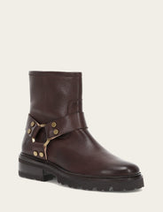 Frye Women's Chocolate Olivia Harness Short Booties Chocolate