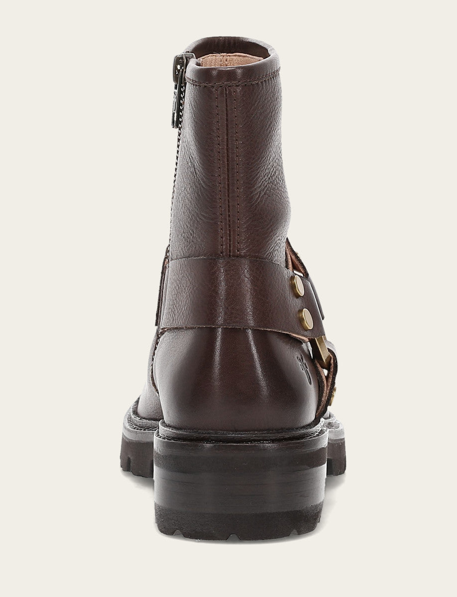 Frye Women's Chocolate Olivia Harness Short Booties Chocolate