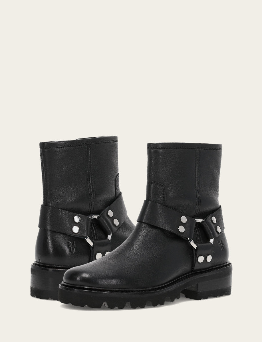 Frye Women's Black Olivia Harness Short Booties Black