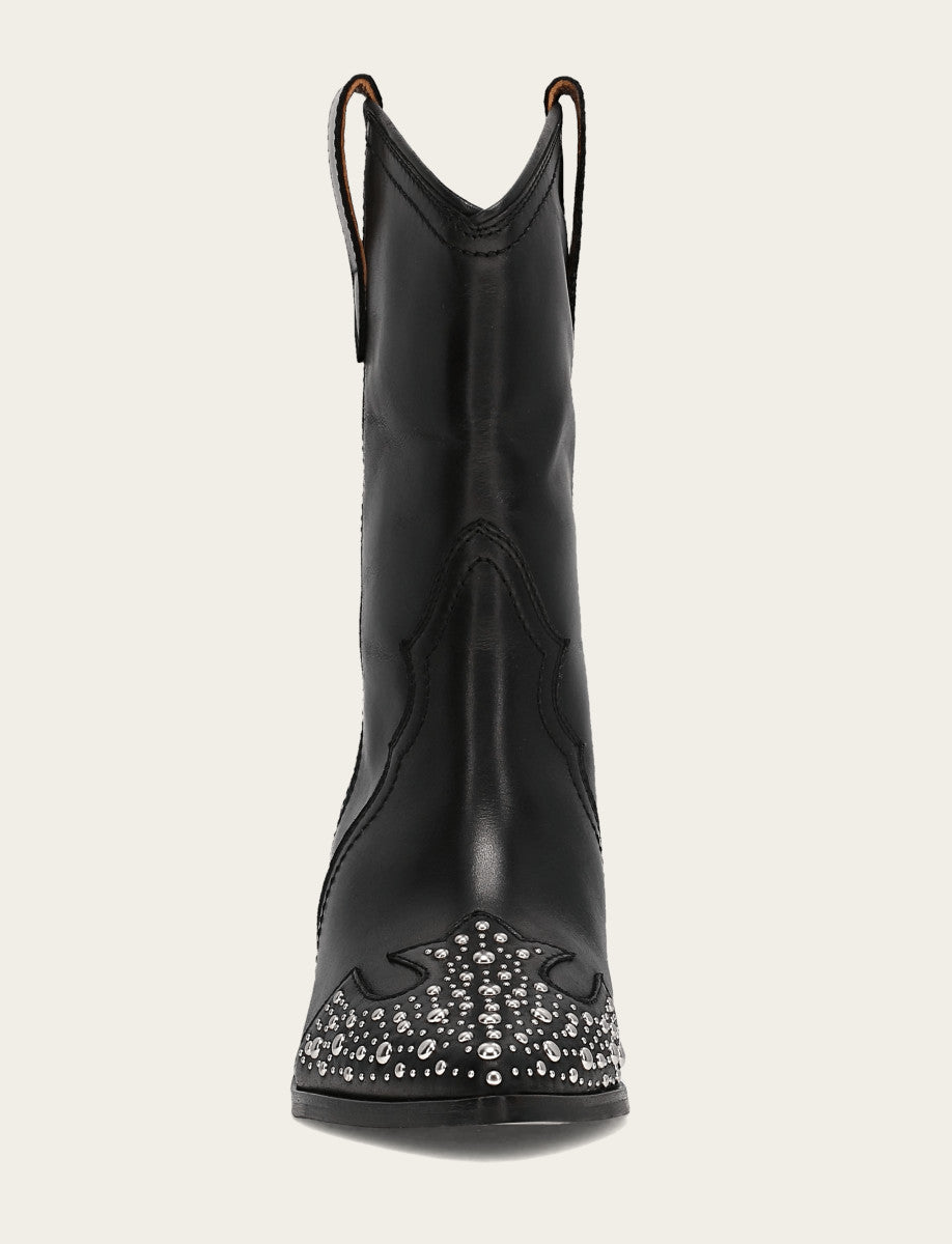 Frye Women's Black Sara Wingtip Stud Boot Black