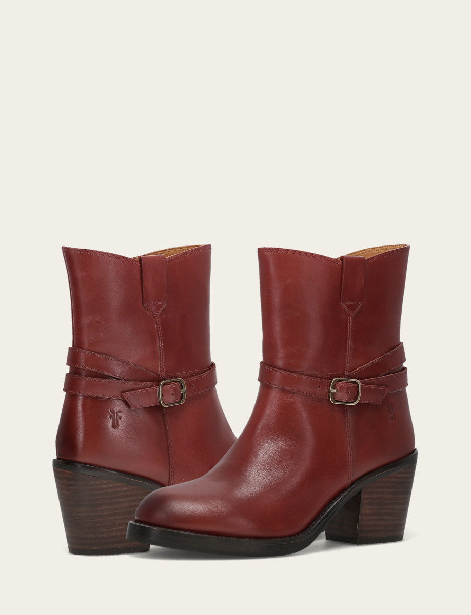 Frye Women's Cranberry Rylee Belted Inside Zip Boot Cranberry