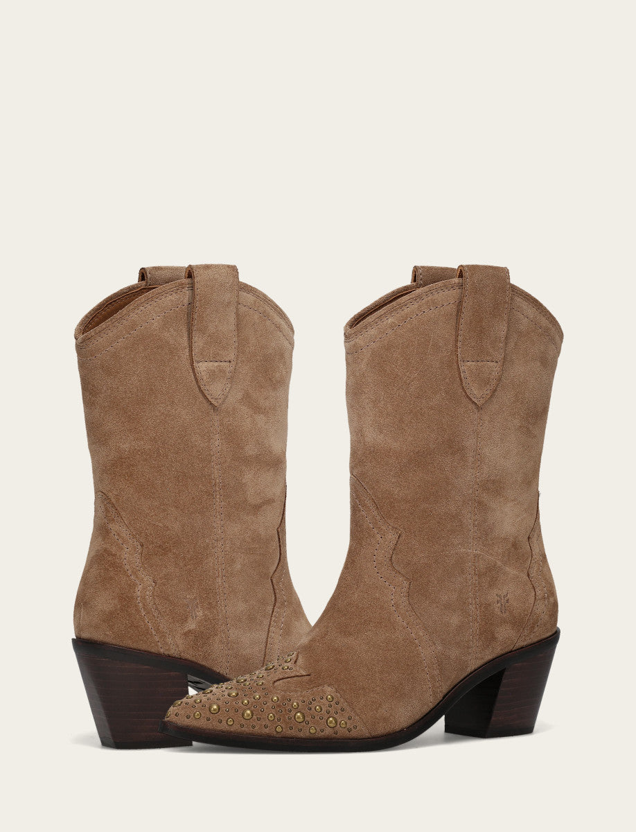 Frye Women's Almond Sara Wingtip Stud Boot Almond
