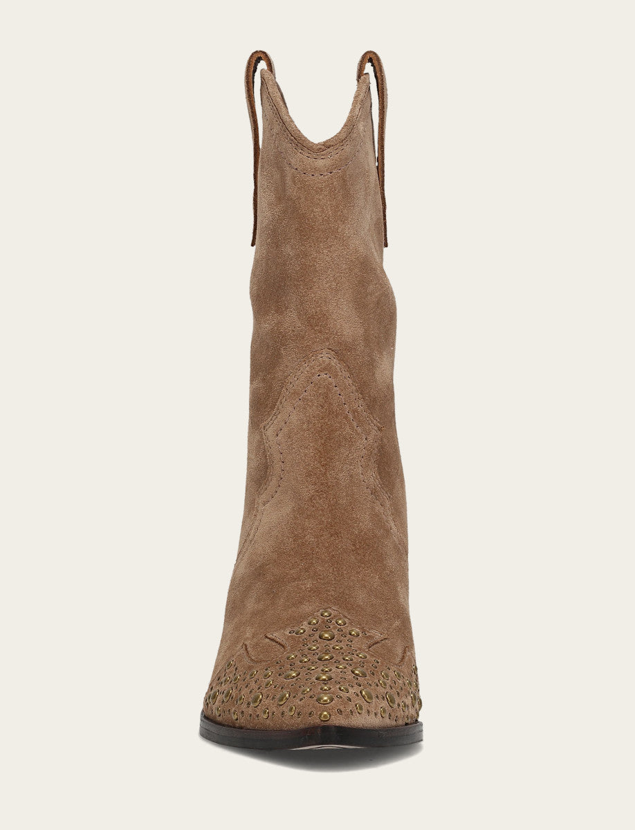 Frye Women's Almond Sara Wingtip Stud Boot Almond