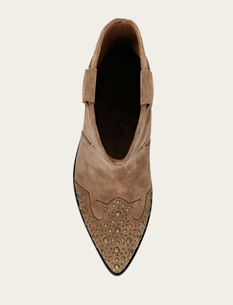 Frye Women's Almond Sara Wingtip Stud Boot Almond