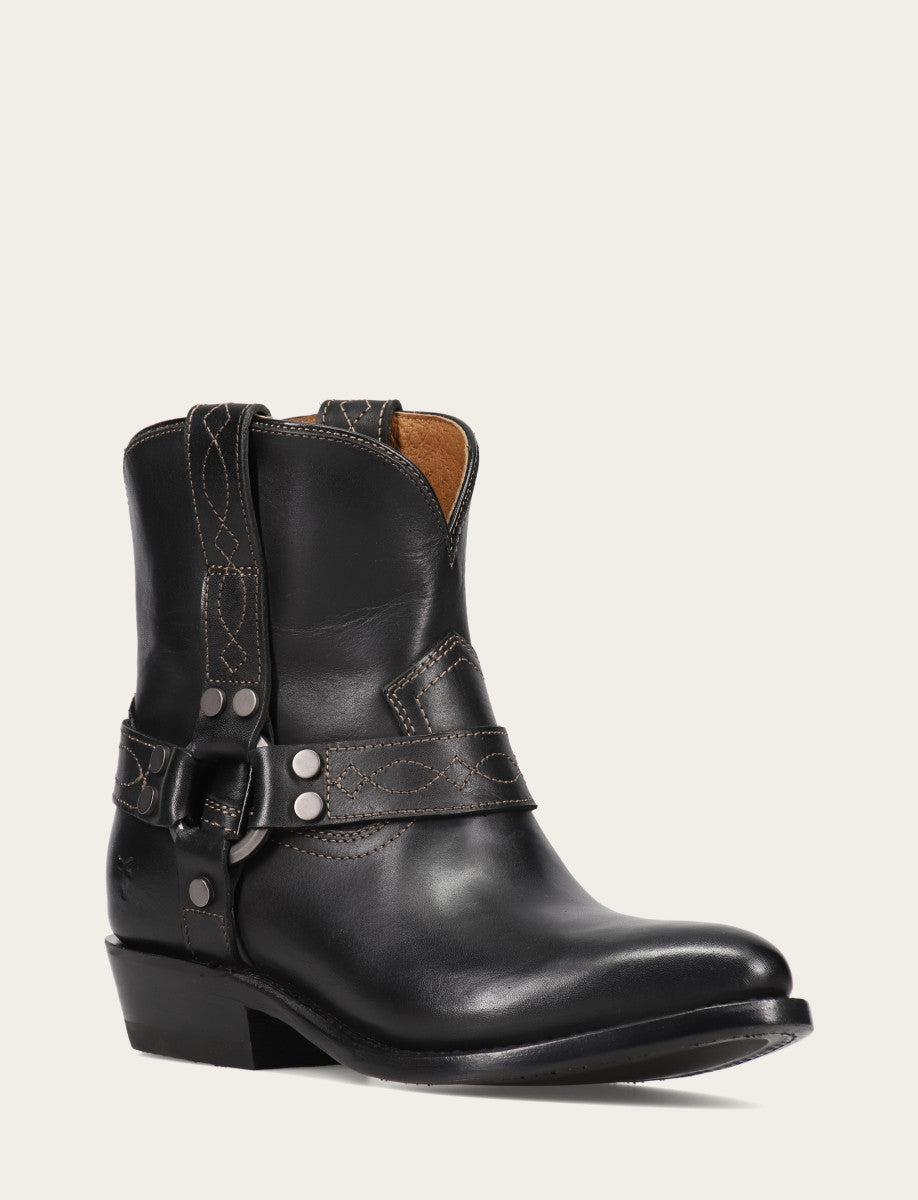Frye Women's Black Billy Short Harness Booties Black