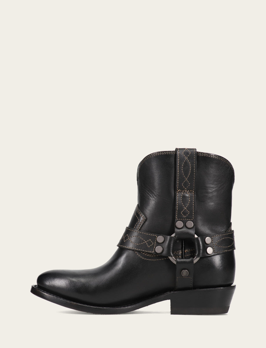 Frye Women's Black Billy Short Harness Booties Black
