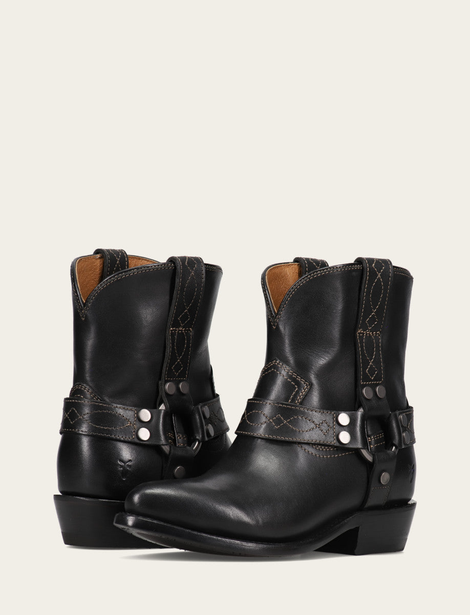 Frye Women's Black Billy Short Harness Booties Black