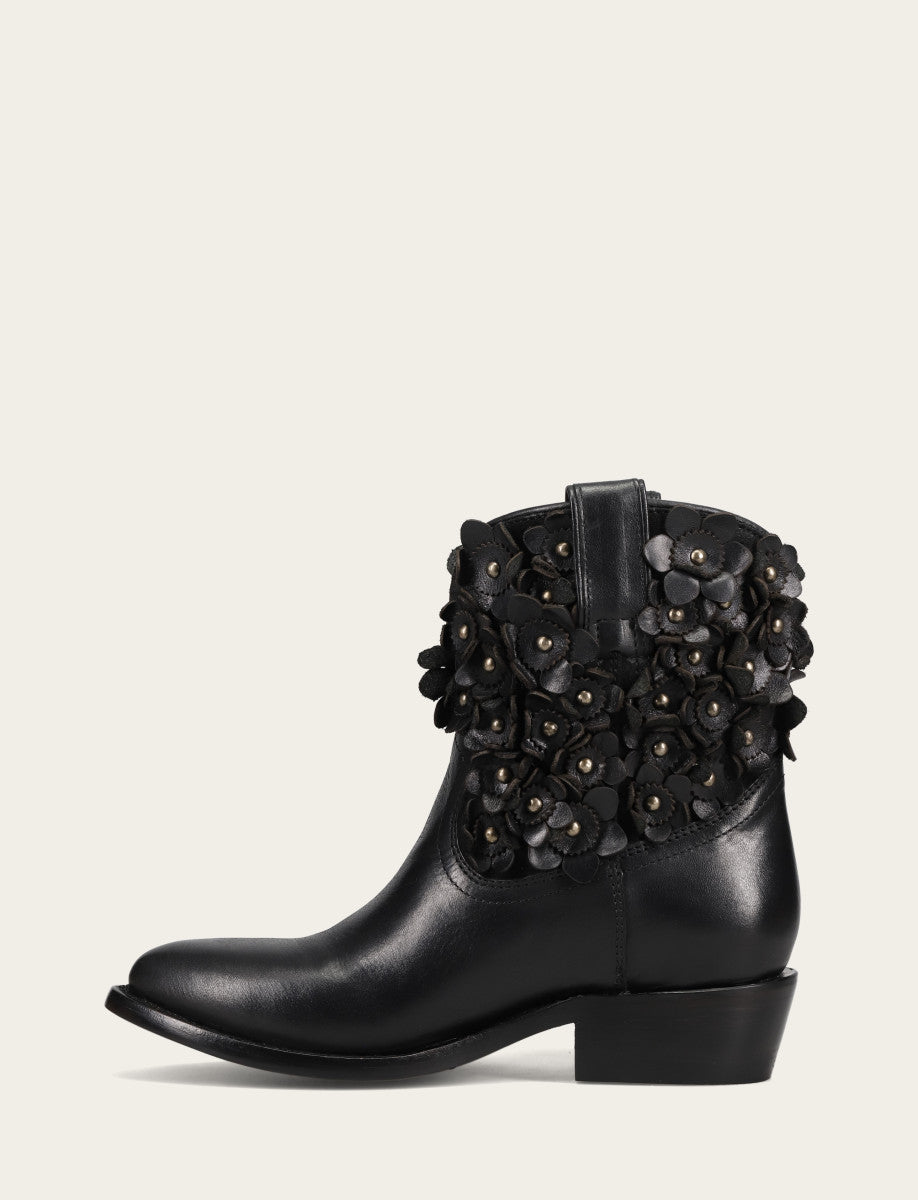 Frye Women's Black Billy Flower Boot Black