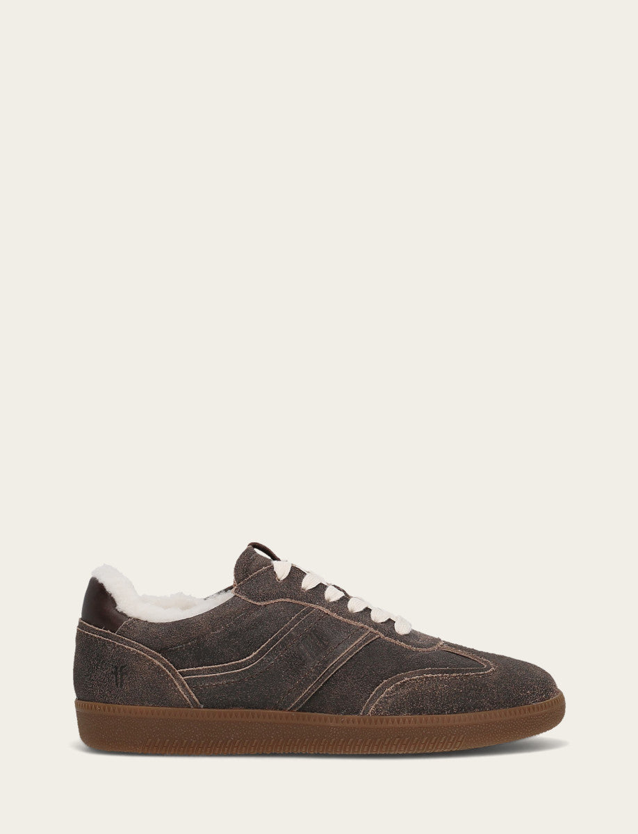 Frye Women's Dark Truffle Milly Low Lace Shearling Sneaker Dark Truffle