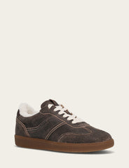 Frye Women's Dark Truffle Milly Low Lace Shearling Sneaker Dark Truffle