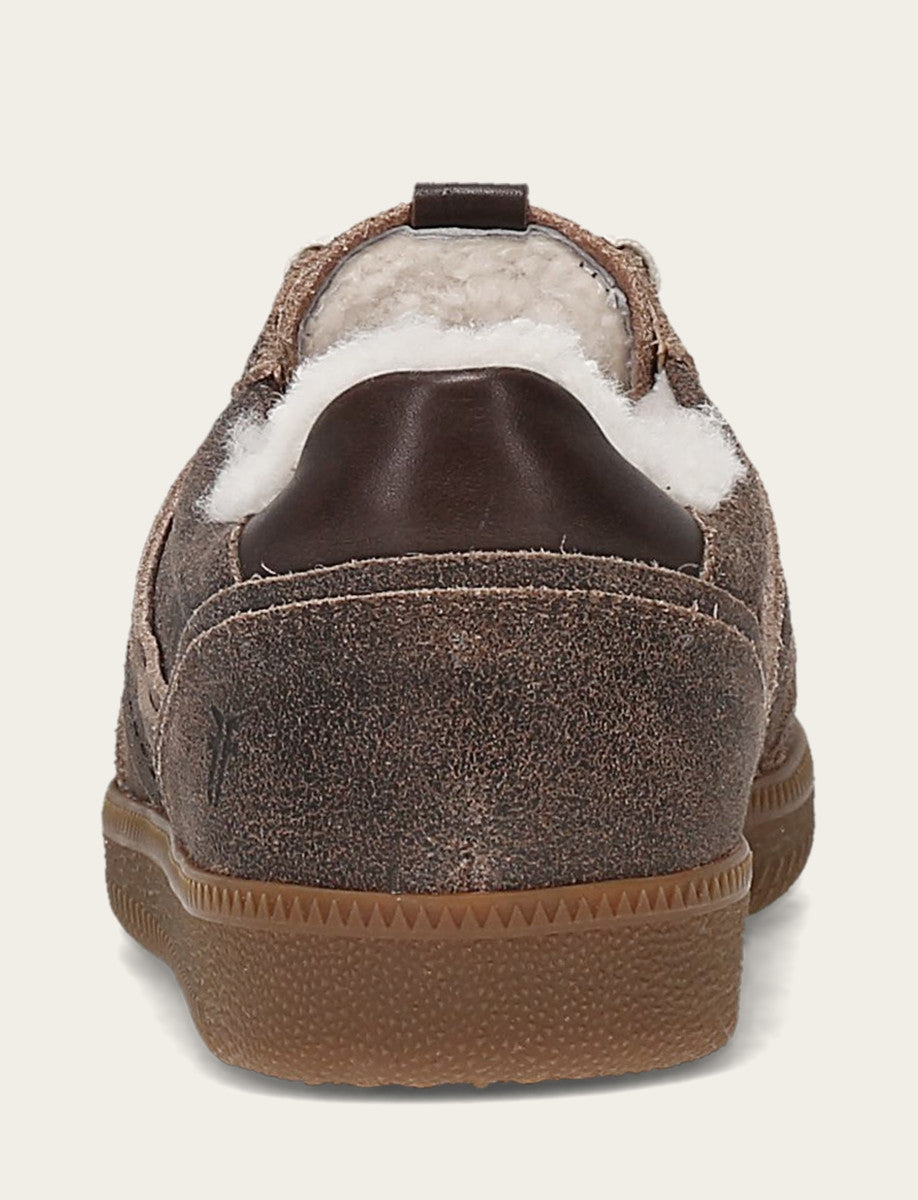 Frye Women's Dark Truffle Milly Low Lace Shearling Sneaker Dark Truffle