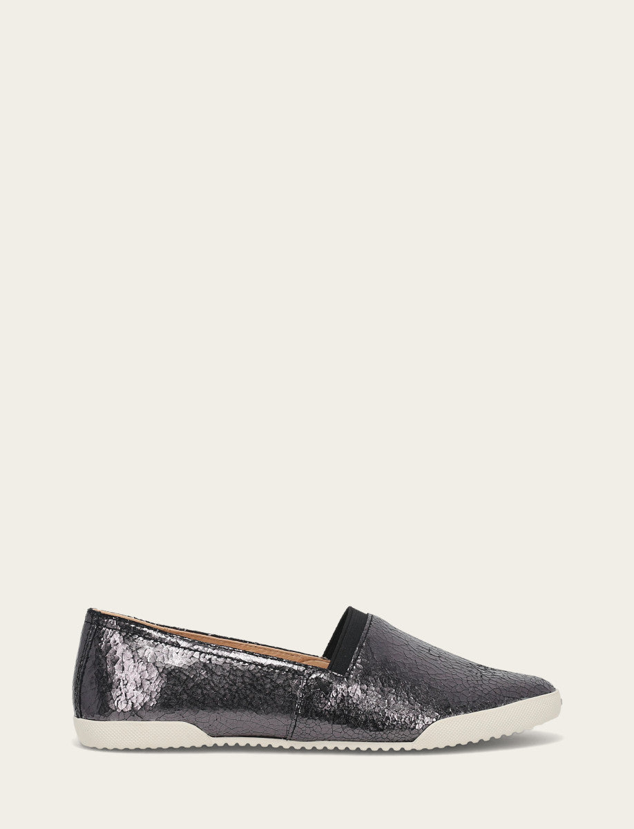 Frye Women's Pewter Mirror Melanie Slip On Sneakers Pewter Mirror