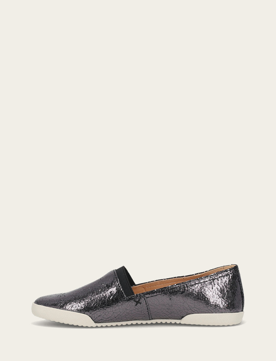 Frye Women's Pewter Mirror Melanie Slip On Sneakers Pewter Mirror