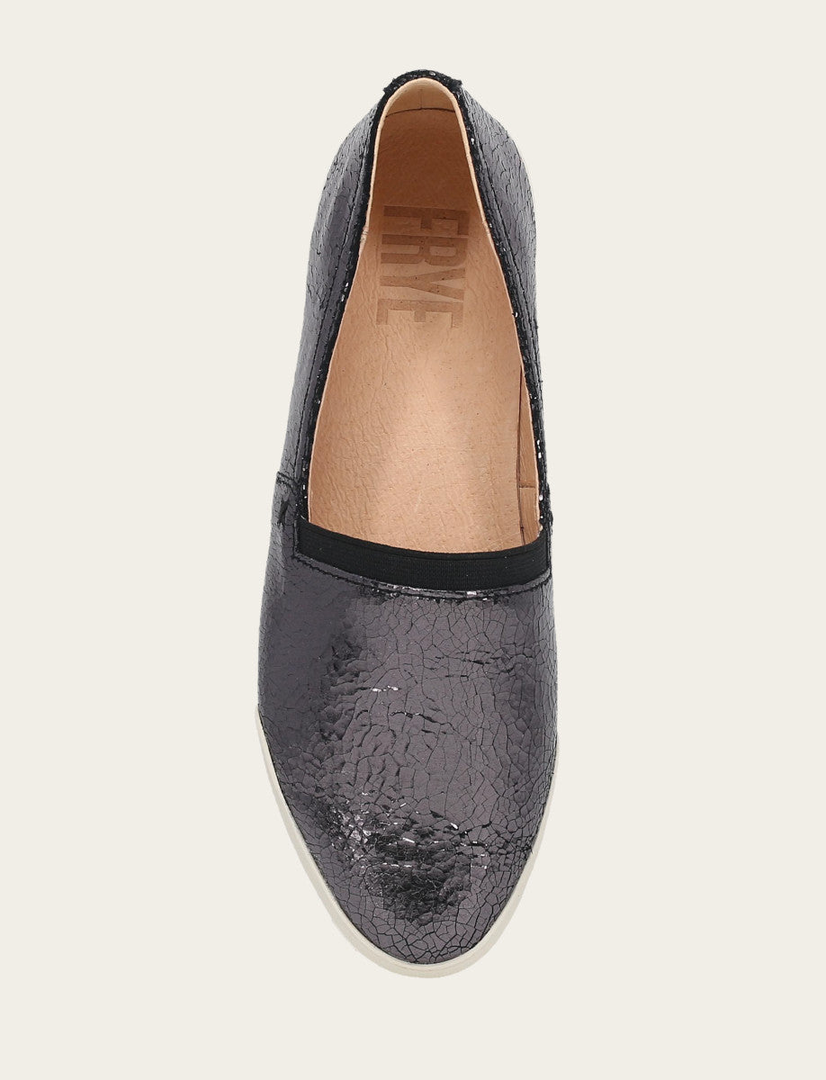 Frye Women's Pewter Mirror Melanie Slip On Sneakers Pewter Mirror