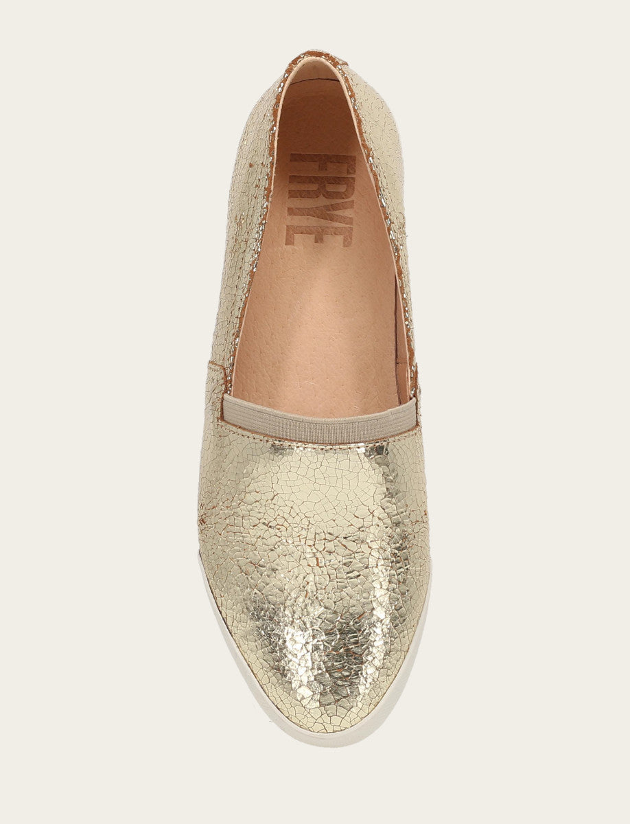 Frye Women's Gold Mirror Melanie Slip On Sneakers Gold Mirror