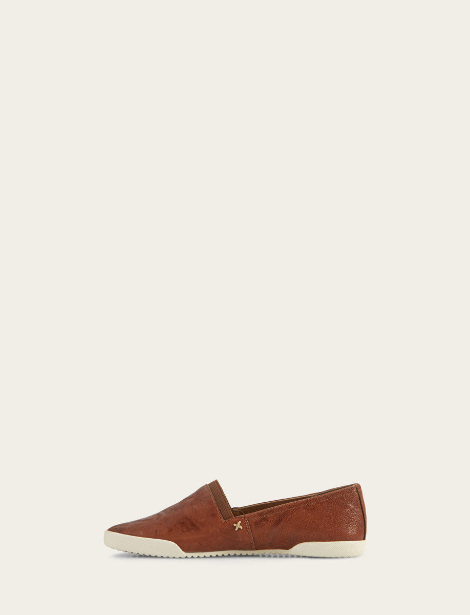 Frye Women's Cognac Melanie Slip On Sneakers Cognac