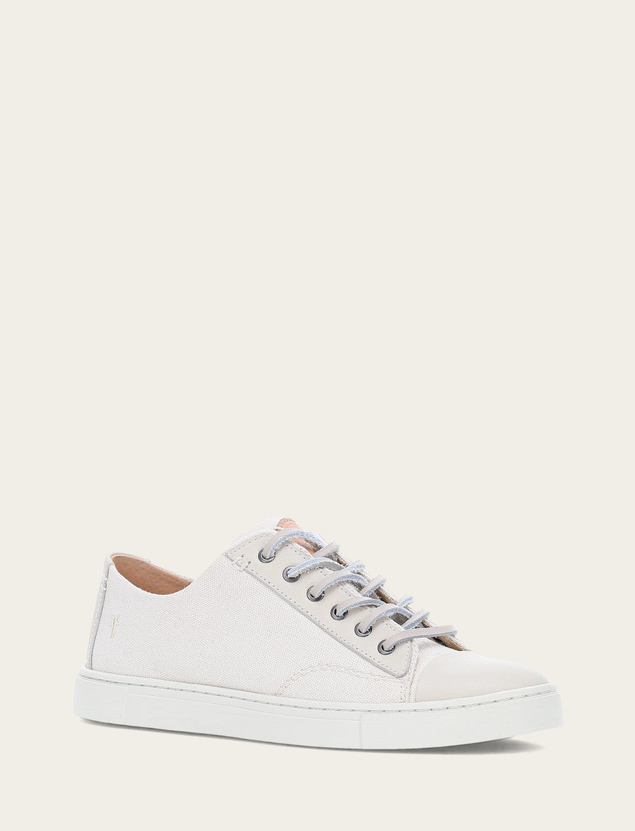 Frye Women's Ivory Ivy Canvas Low Lace Sneakers Ivory