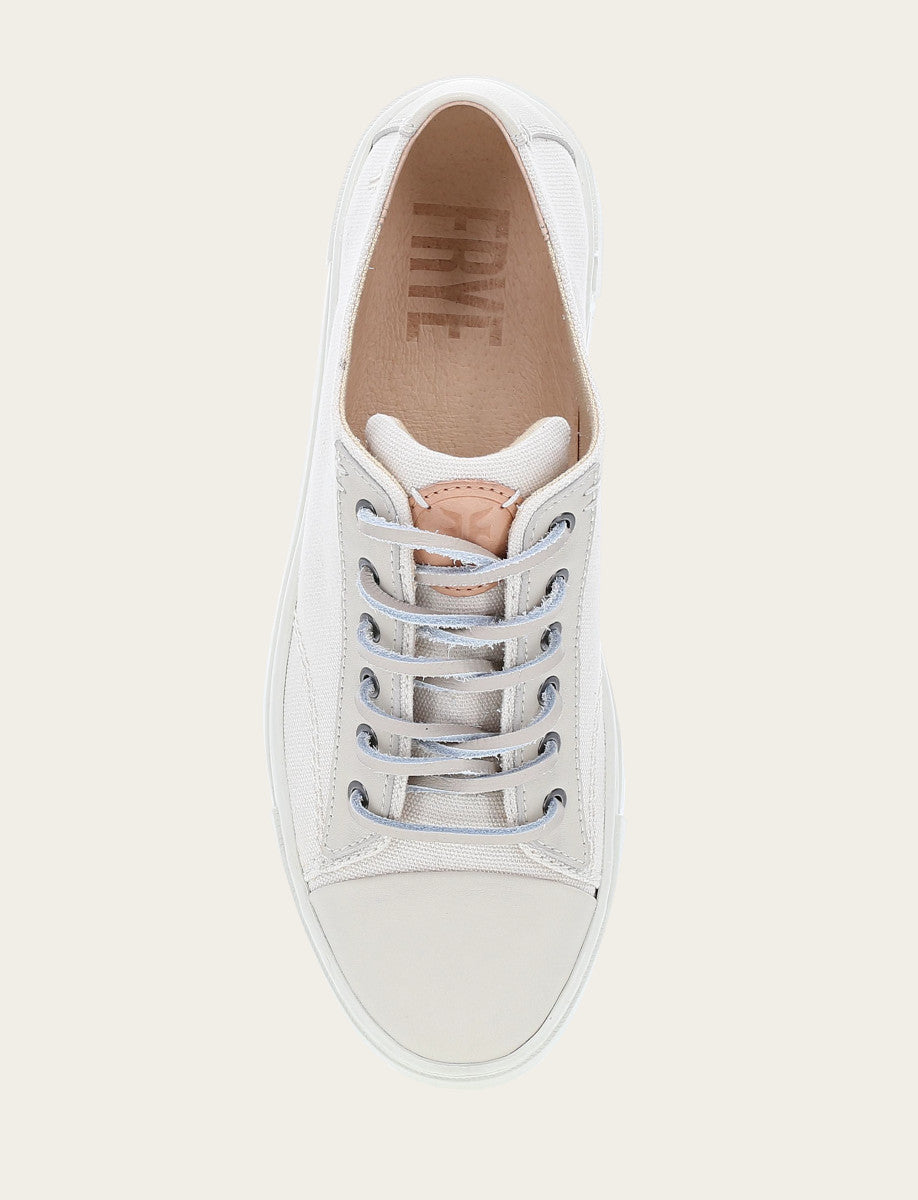 Frye Women's Ivory Ivy Canvas Low Lace Sneakers Ivory