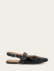 Frye Women's Black Heather Slingback Studded Shoe Black