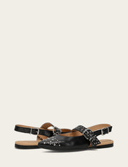 Frye Women's Black Heather Slingback Studded Shoe Black