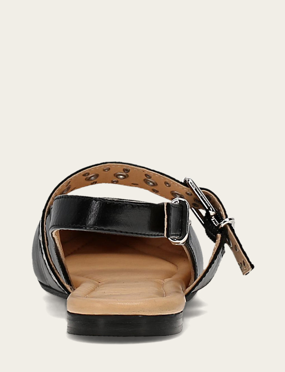 Frye Women's Black Heather Slingback Studded Shoe Black
