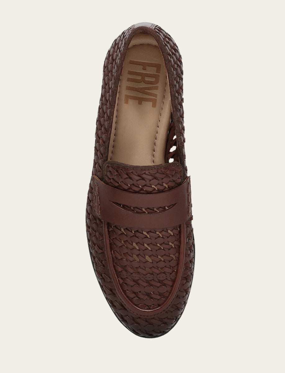 Frye Faith Woven Loafer Dark Brown
