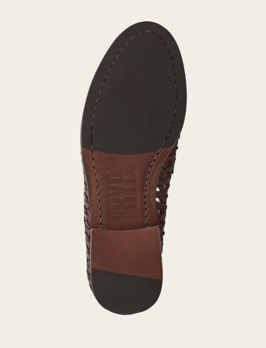 Frye Faith Woven Loafer Dark Brown